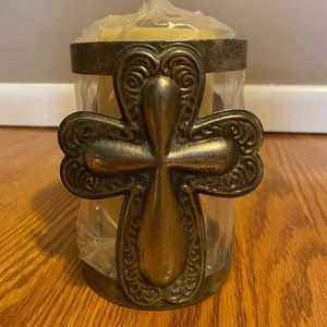 Candle holder with candle